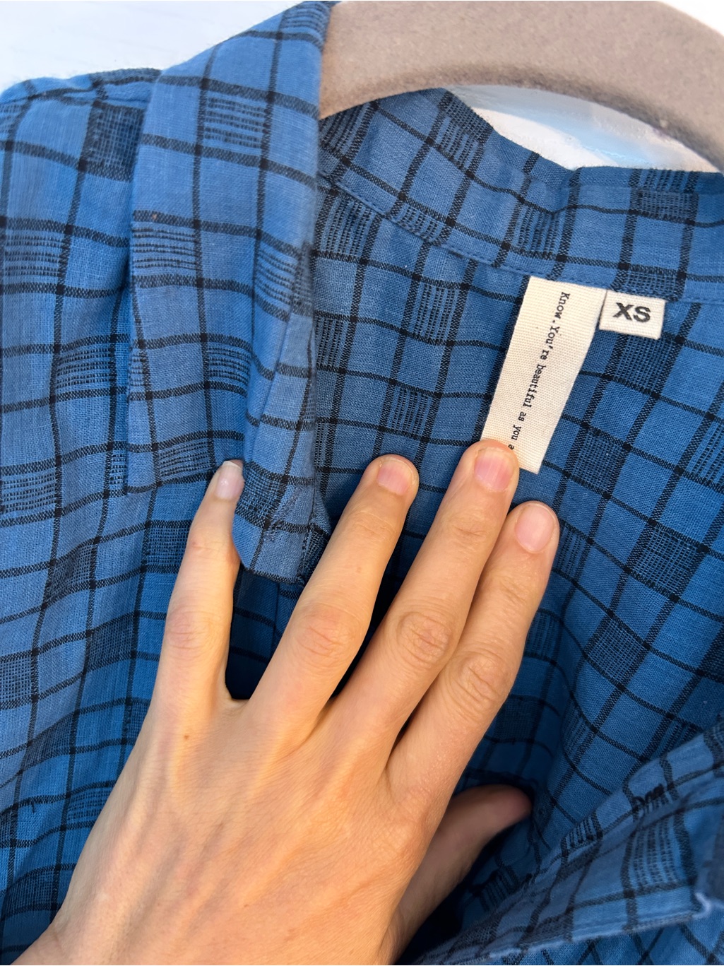 World Of Crow Painters Smock In Blue Plaid — image 3 of 4